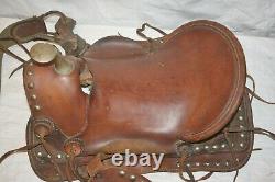 Vintage Child's Leather Pony Or Miniature Horse Western Saddle