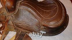 Vintage Children's Western Brown Leather Pony Horse Saddle
