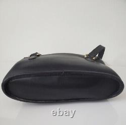 Vintage Coach 9807 Equestrian Flap Shoulder Bag Black Leather
