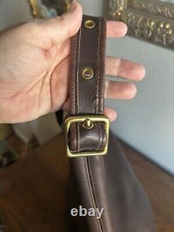 Vintage Coach Duffle Feed Bag Brass Mahogany Leather Brass Preppy Equestrian