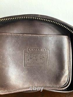 Vintage Coach Duffle Feed Bag Brass Mahogany Leather Brass Preppy Equestrian