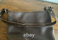 Vintage Coach Duffle Feed Bag Brass Mahogany Leather Brass Preppy Equestrian