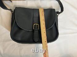 Vintage Coach Equestrian Cross Body in Navy Leather, Made in USA, Serial #093-4147