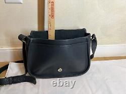 Vintage Coach Equestrian Cross Body in Navy Leather, Made in USA, Serial #093-4147