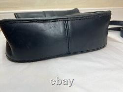 Vintage Coach Equestrian Cross Body in Navy Leather, Made in USA, Serial #093-4147