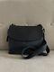 Vintage Coach Equestrian Flap Crossbody Shoulder Bag 9807 Navy Blue Leather