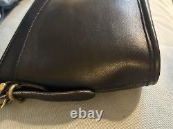 Vintage Coach Equestrian Zip Crossbody Shoulder Bag Black Leather 9802 EUC