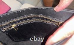 Vintage Coach Equestrian Zip Crossbody Shoulder Bag Black Leather 9802 EUC