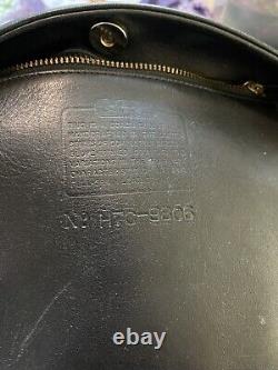Vintage Coach H7C-9806 Black Leather Slim Equestrian Shoulder Bag & Silk Scarf