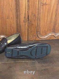 Vintage Cole Haan Horse Bit Brown Alligator Leather Loafers Size 13 M Excellent