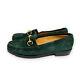 Vintage Cole Haan Women's Dark Green Suede Leather Horse Bit Loafers Sz 7 Italy