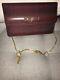 Vintage Comtesse Clutch Hand Gold Crossbody Chain Bordeaux Horse Hair Germany