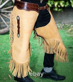 Vintage Cowboy Rawhide Leather Chaps quality RODEO horse riding equipment c1975
