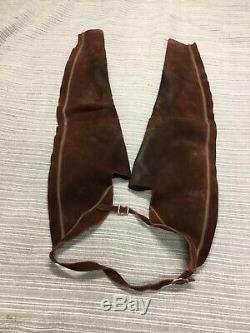 Vintage Cowboy Suede Leather Horse Motorcycle Rodeo Western Chaps Made In USA