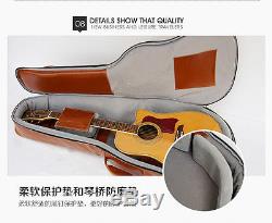 Vintage Crazy Horse Acoustic Electric Guitar Bass bag Soft case Leather Gig bag