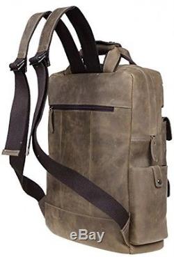 Vintage Crazy Horse Genuine Leather Backpack Travel Sports Bag (Light Brown)
