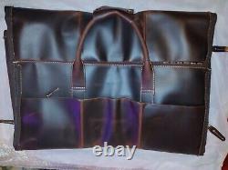 Vintage Crazy Horse Leather 2-in-1 Carry-On Garment Bag
