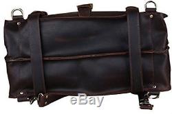 Vintage Crazy Horse Leather Briefcase, Men's Huge Backpack Shoulder Handbag Bag