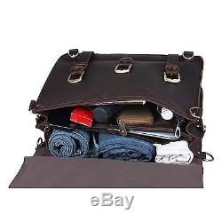 Vintage Crazy Horse Leather Briefcase, Mens Huge Backpack Shoulder Handbag Bag