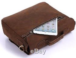 Vintage Crazy Horse Leather Tote Briefcase Messenger Bag Shoulder Bag Handbag