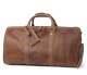 Vintage Crazy Horse Leather Travel Duffle Bag with Shoes Compartment
