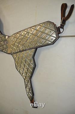 Vintage Custom Midievel Friesian Leather & Metal Horse Breast Collar Renaissance