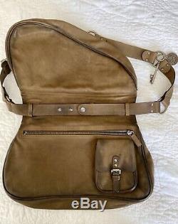 Vintage DIOR Galliano GAUCHO Brown Leather Saddle Bag Purse S/S 2006 EXCELLENT