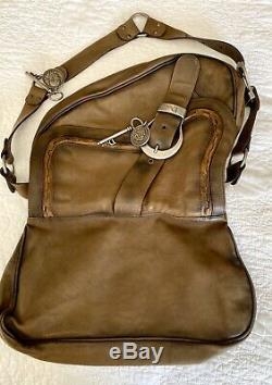 Vintage DIOR Galliano GAUCHO Brown Leather Saddle Bag Purse S/S 2006 EXCELLENT