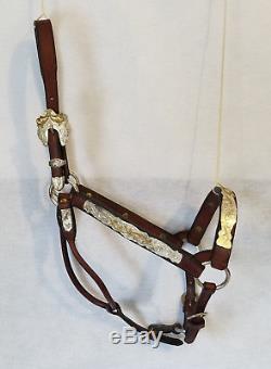 Vintage Dale Chavez Leather Horse Show Halter with Lots of Silver