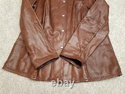 Vintage Deerskin Leather Jacket Womens Medium. Brown Snap Handmade Cody Wyoming
