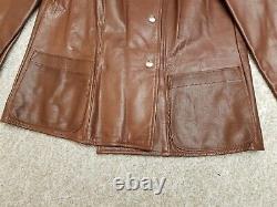 Vintage Deerskin Leather Jacket Womens Medium. Brown Snap Handmade Cody Wyoming