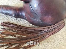 Vintage Dimitri Omersa Large Leather Horse Art Figure Statue 37 Foot Stool