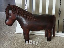 Vintage Dimitri Omersa Large Leather Horse Art Figure Statue 37 Foot Stool