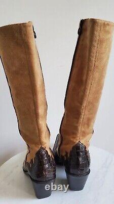 Vintage Donald J. Plainer Knee High Boots Western Couture Collection Size 9