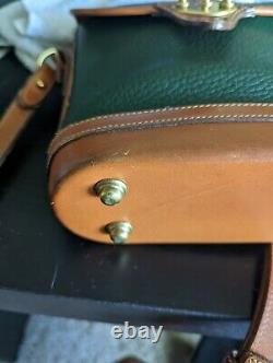 Vintage Dooney & Bourke Cavalry Spectator Leather Shoulder Bag Green Olive