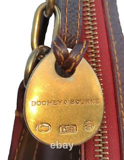 Vintage Dooney & Bourke Leather Saddle All Weather Banana With Pockets EUC