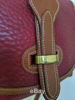 Vintage Dooney & Bourke Over & Under Green Label Equestrian Maroon Handbag