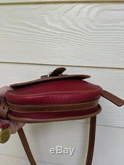 Vintage Dooney & Bourke Over & Under Green Label Equestrian Maroon Handbag
