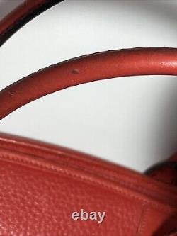 Vintage Dooney & Bourke Pebbled Leather Equestrian Buckle Satchel Bag Red rare