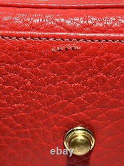 Vintage Dooney & Bourke Pebbled Leather Equestrian Buckle Satchel Bag Red rare