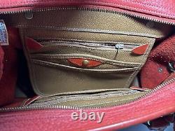 Vintage Dooney & Bourke Pebbled Leather Equestrian Buckle Satchel Bag Red rare