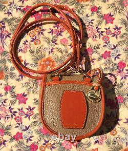 Vintage Dooney & Bourke R700 Mini Crossbody Belt Bag Taupe / Tan Excellent