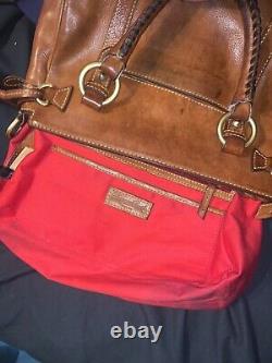 Vintage Dooney Bourke handbag, crossbody and shoulder thick leather purse