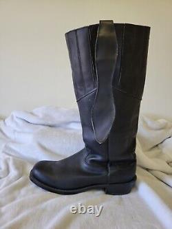 Vintage Durango Men's Mule Ear Black Leather Boots Cavalry LEM7400 Size 13D