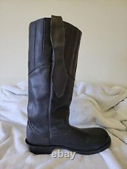 Vintage Durango Men's Mule Ear Black Leather Boots Cavalry LEM7400 Size 13D