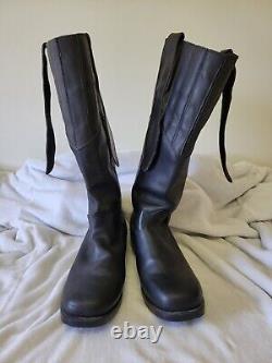 Vintage Durango Men's Mule Ear Black Leather Boots Cavalry LEM7400 Size 13D