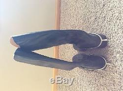 Vintage English Horse Equestrian Riding Black Leather Tall Men's Boots 9.5 D