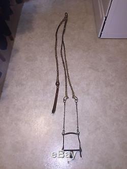 Vintage Engraved Parade Show Horse Bit Rawhide Rein Rig Leather Mexico Concho