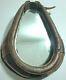 Vintage Equestrian Horse Saddle Wall Mirror Brown Leather Strap Buckle