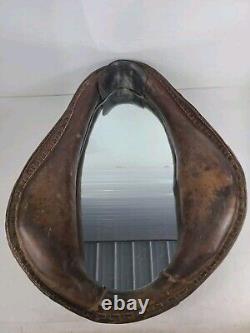 Vintage Equestrian Leather Horse Saddle Wall Art Mirror